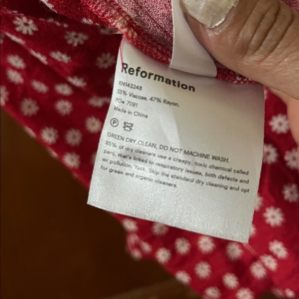Reformation Red Floral Midi Skirt - Picture 7 of 8